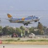 An F-86 Sabre hugs the flightline